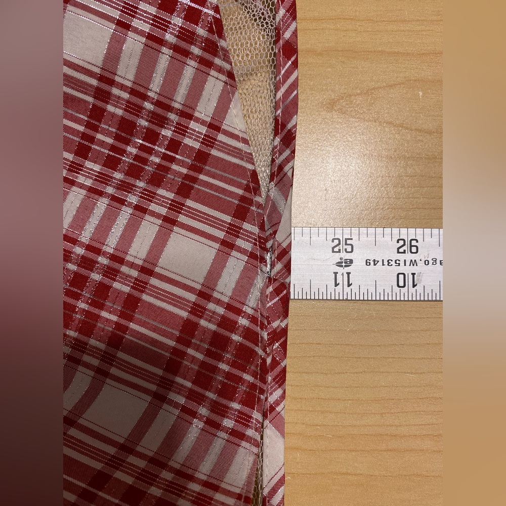 NEW Y2K Bonnie Jean Velvet & Metallic Plaid Fit & Flare Dress VTG Red White 6X - Picture 6 of 6